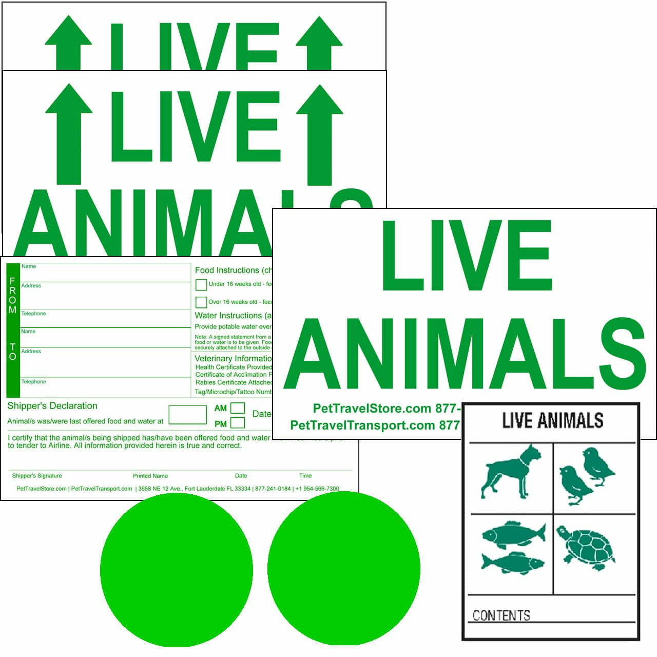 Live Animal Stickers for Airline Cargo Crates